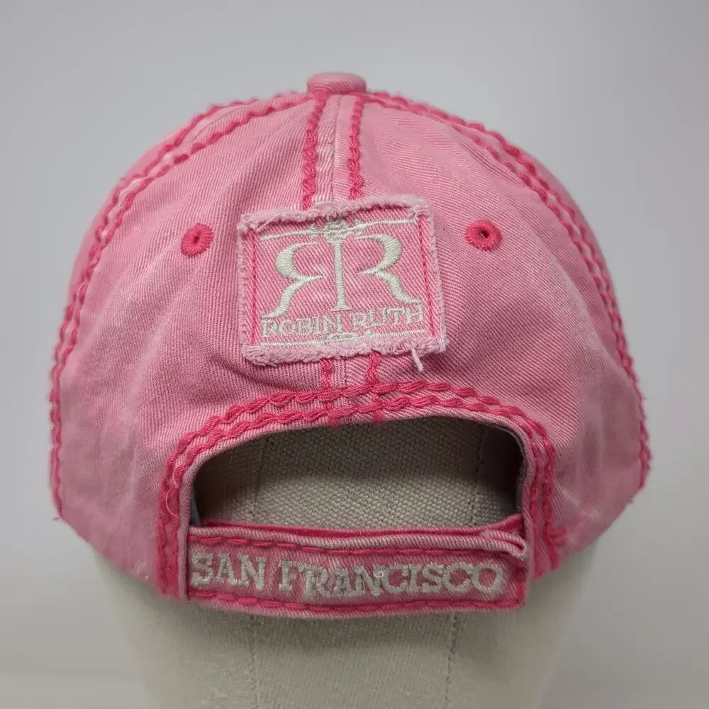 Robin Ruth Baseball Cap Pink One Size San Francisco Distressed Strapback hat